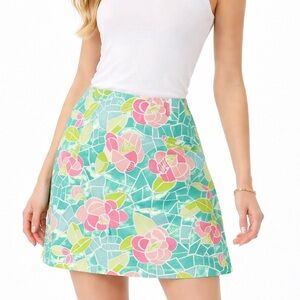 Vintage Lilly Pulitzer Floral Mosaic Skirt - Pink and Green size 6